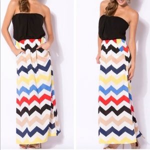 NWOT◾️Chevron Maxi Dress